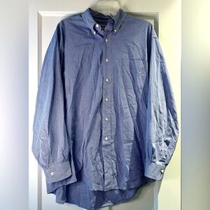 Vintage Brooks Brothers Relaxed Fit Cotton Button Down Blue Plaid Polo Shirt